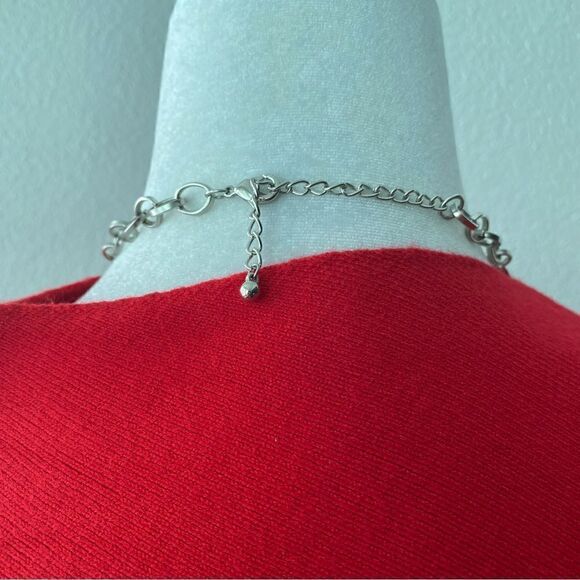 Blue Silver Chunky Necklace Long - Picture 8 of 8